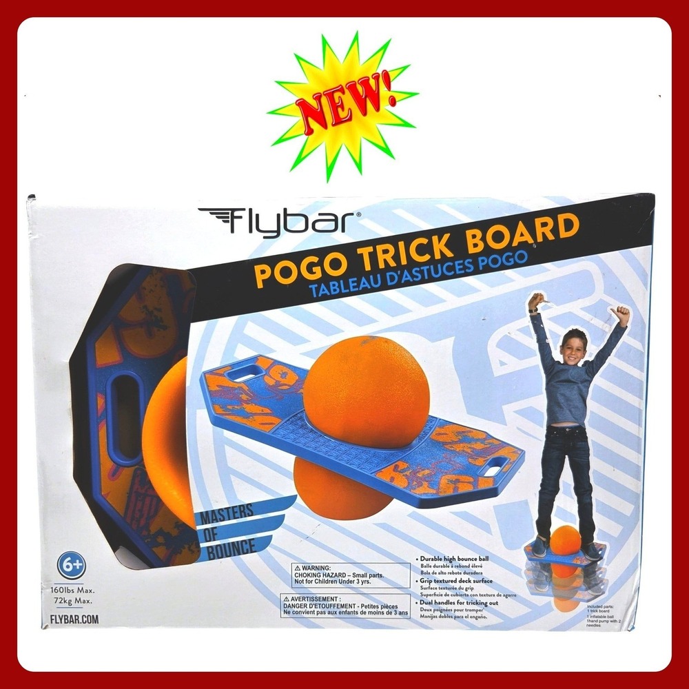 Flybar Pogo Trick Board Kids Balance Toy Blue Orange New Box FBPTBX-BD Set NWT